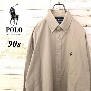 ポロラルフローレン(POLO RALPH LAUREN)の【yui様専用】90sポロラルフローレン☆刺繍ロゴ入り長袖ビッグシャツ(シャツ)