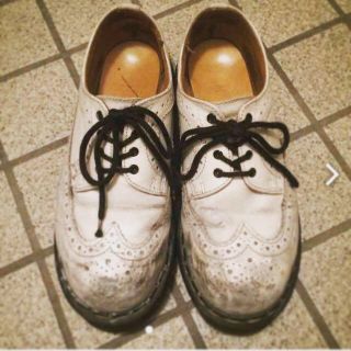 ドクターマーチン(Dr.Martens)のDr. Martens 英国製 白 厚底(ローファー/革靴)