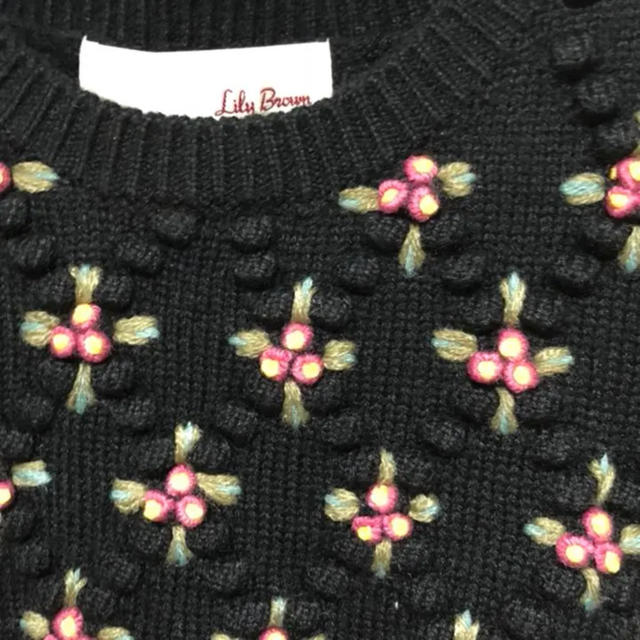 Lily Brown(リリーブラウン)のlilybrown  リリーブラウン  小花刺繍ニットタンク レディースのトップス(タンクトップ)の商品写真