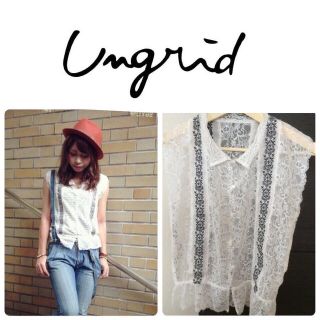 アングリッド(Ungrid)のungrid 刺繍レースブラウス(シャツ/ブラウス(半袖/袖なし))