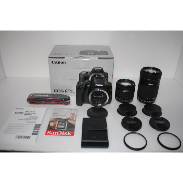 100%本物 Canon - ☆新品級☆canon kiss x10標準&望遠ダブルレンズ