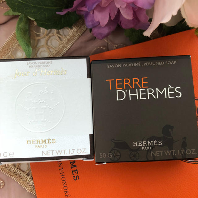 Hermes(エルメス)の新品❤️エルメス石鹸2個 50g CHANEL ブルガリ フェンディフォクシー  コスメ/美容のボディケア(ボディソープ/石鹸)の商品写真