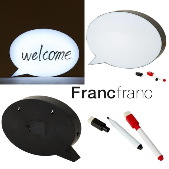 Francfranc(フランフラン)の❤新品/箱付き フランフラン スピーチバブル LEDランプ【ホワイト】❤ インテリア/住まい/日用品のインテリア小物(ウェルカムボード)の商品写真