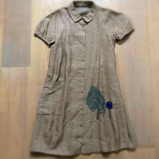 比較的美品！ミナペルホネン herbarium ひざ丈ワンピース リネン 刺繍