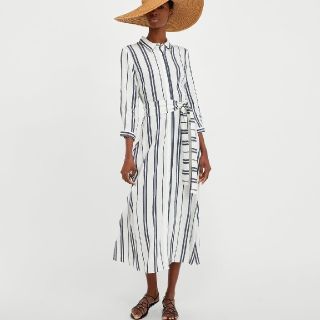 ザラ(ZARA)のZARA ストライプロングワンピース(ロングワンピース/マキシワンピース)