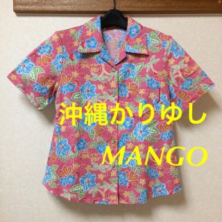 マンゴ(MANGO)の★沖縄かりゆしウェア★マンゴ MANGO ピンク色 レディースM(シャツ/ブラウス(半袖/袖なし))