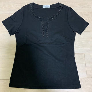 クレージュ(Courreges)のcourreges 黒 半袖シャツ ビジュー(Tシャツ(半袖/袖なし))