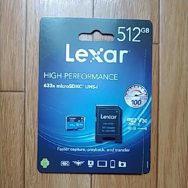 [美品！]　lexar A2対応 512gb microsdxcカード