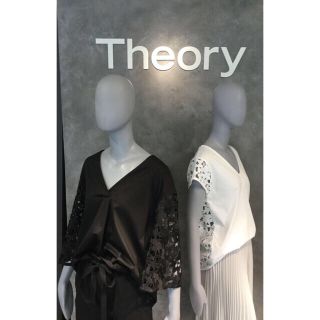 セオリー(theory)のセオリー  袖レーストップス  ブラック セオリーリュクス (カットソー(長袖/七分))