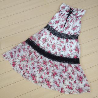 ♡花柄シフォンマキシワンピース♡(ロングワンピース/マキシワンピース)