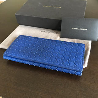 ボッテガ(Bottega Veneta) 革 長財布(メンズ)（ブルー・ネイビー/青色 