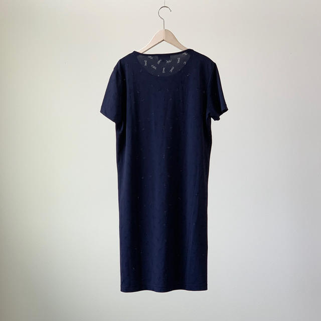Yves Saint Laurent Beaute - YSL イヴサンローラン ロゴ 総柄 Tシャツ ワンピース 90s オールド 紺の通販