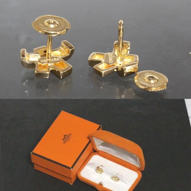 Hermes - エルメス HERMES リボン モチーフ ゴールド ピアス K18YG 新品仕上の通販 by グリズリー's shop