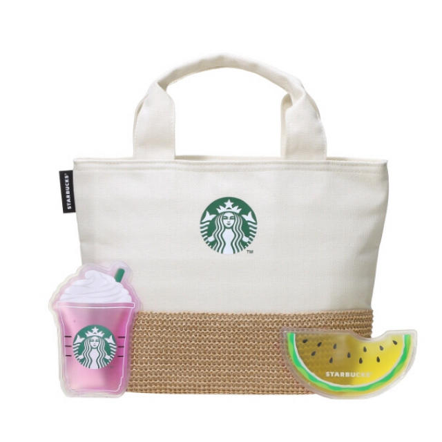 Starbucks Coffee(スターバックスコーヒー)のスターバックス 保冷トートバッグ＆オリジナル保冷剤 新品 レディースのバッグ(トートバッグ)の商品写真