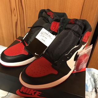 ナイキ(NIKE)の新品未使用 エアジョーダン1 bred toe(スニーカー)