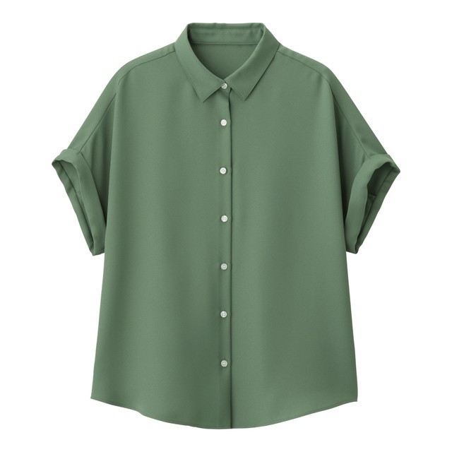 GU(ジーユー)のgu エアリーシャツ　Lサイズ レディースのトップス(シャツ/ブラウス(半袖/袖なし))の商品写真
