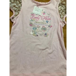 メゾピアノ(mezzo piano)のメゾピアノ  新品 140 Tシャツ トップス ピンク 花柄 女の子 レース(Tシャツ/カットソー)