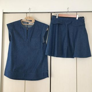 レプラス(LEP LUSS)の美品 Lepluss デニムセットアップ インディゴ(セット/コーデ)