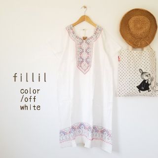 メルロー(merlot)の最新作＊fillil 刺繍ワンピース オフホワイト(ロングワンピース/マキシワンピース)