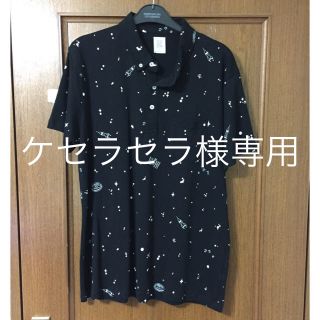 グラニフ(Design Tshirts Store graniph)のケセラセラ様専用 グラニフ ポロシャツ 黒 L 新品 タグ付き 宇宙柄 (ポロシャツ)