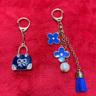 【美品】青系 キーホルダー ２つセット(キーホルダー)