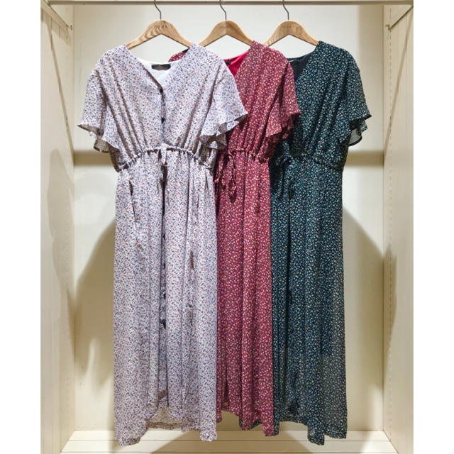 花柄シフォンワンピース カスタネ 新品タグ付き 3