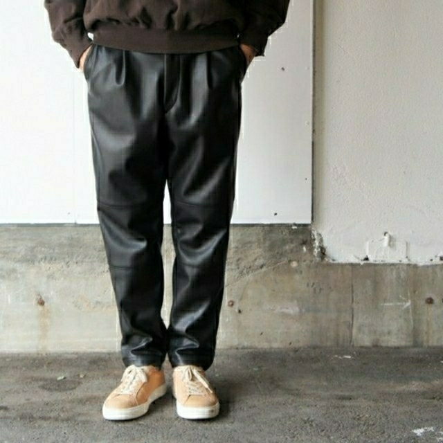 stein 18aw レザーパンツ 黒