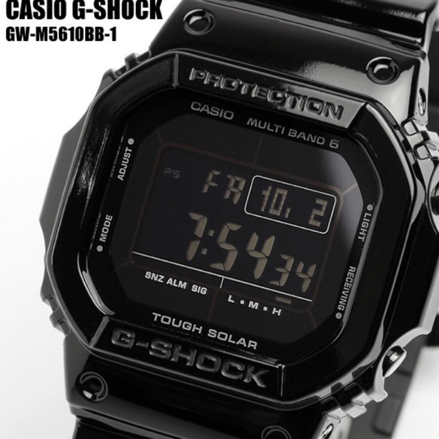 GW-M5610BB-1JF CASIOグロッシー ブラック 電波ソーラー時計