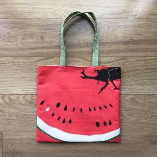 すいか×カブトムシ◎トートバッグ◎ハンドメイド(トートバッグ)