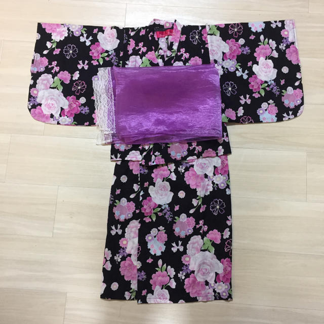 子供浴衣☆120cm☆セパレート浴衣 キッズ/ベビー/マタニティのキッズ服女の子用(90cm~)(甚平/浴衣)の商品写真