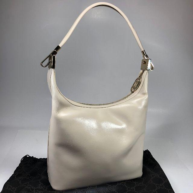 GUCCI - 【美品】グッチ レザー ショルダーバッグ アイボリー 保存袋付