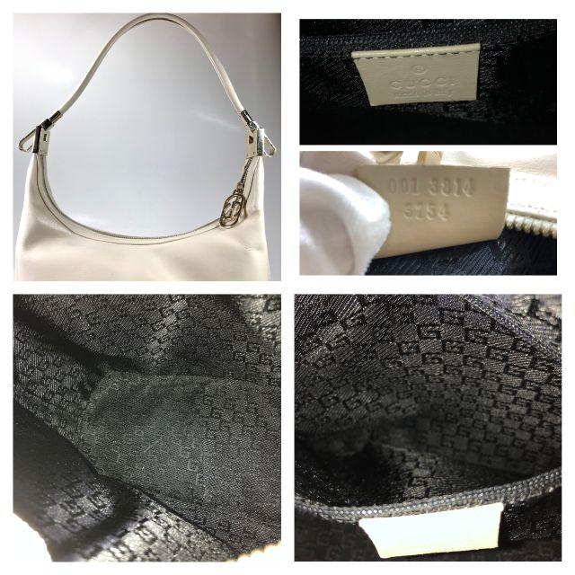 Gucci(グッチ)の【美品】グッチ レザー ショルダーバッグ アイボリー 保存袋付 レディースのバッグ(ショルダーバッグ)の商品写真