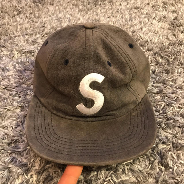 supreme シュプリーム cap キャップ Sロゴ スエード グレー