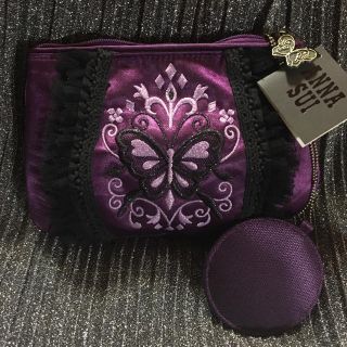 アナスイ(ANNA SUI)のアナスイ ミラー付きパープル刺繍ポーチ(ポーチ)