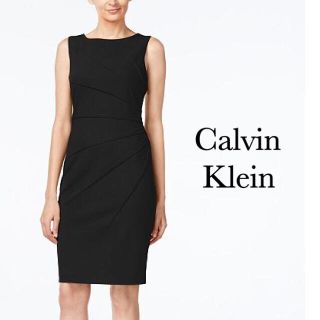 カルバンクライン(Calvin Klein)の美品 カルバンクライン ワンピース 黒 フォーマル(ひざ丈ワンピース)