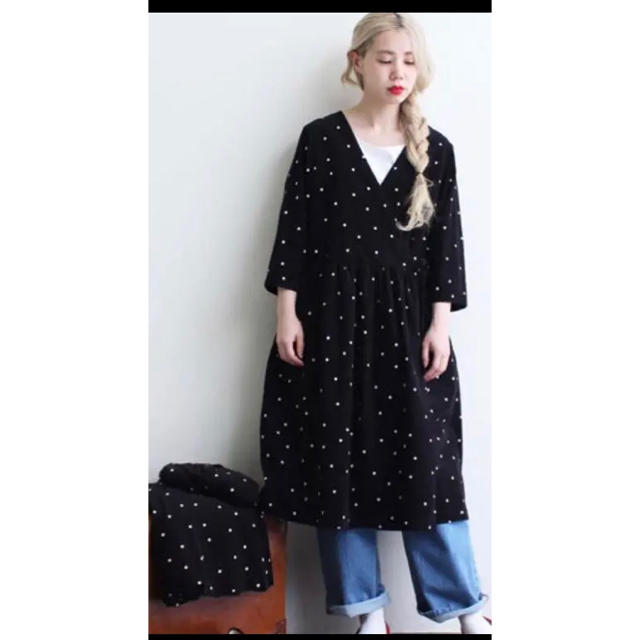 Dot&Stripes CHILDWOMAN(ドットアンドストライプスチャイルドウーマン)のドット 水玉 カシュクール ワンピース  レディースのワンピース(ひざ丈ワンピース)の商品写真