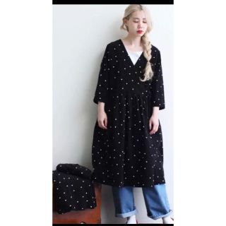 ドットアンドストライプスチャイルドウーマン(Dot&Stripes CHILDWOMAN)のドット 水玉 カシュクール ワンピース (ひざ丈ワンピース)