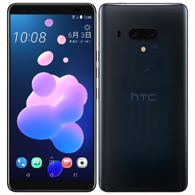 HTC(ハリウッドトレーディングカンパニー)の（新品未開封）HTC U12+トランスルーセントブルー スマホ/家電/カメラのスマートフォン/携帯電話(スマートフォン本体)の商品写真