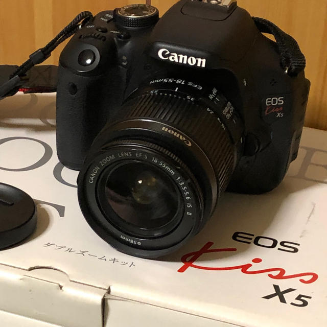 本物 Canon EOS kiss X5 Wズームキット＊バッテリ+1 デジタル一眼 ...