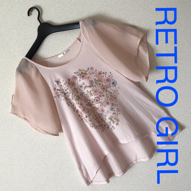 RETRO GIRL(レトロガール)の❁RETRO GIRL❁袖シフォン❁シースルー❁ Tシャツ✩. レディースのトップス(Tシャツ(半袖/袖なし))の商品写真