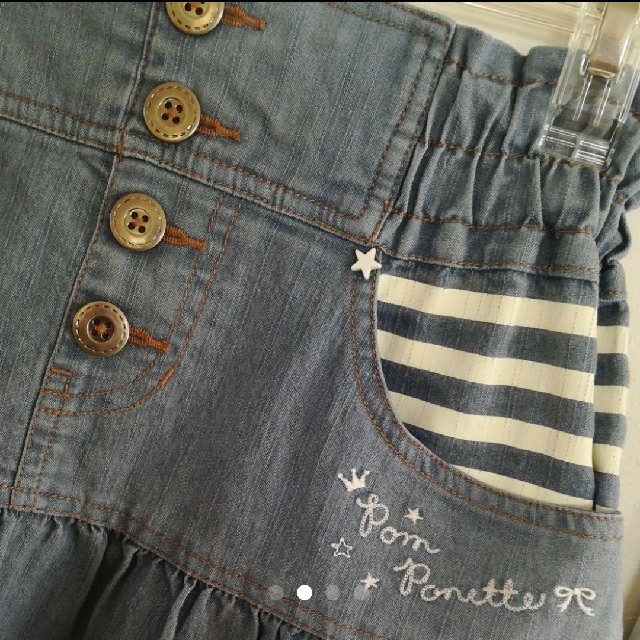 pom ponette(ポンポネット)のポンポネットのデニムスカート キッズ/ベビー/マタニティのキッズ服女の子用(90cm~)(スカート)の商品写真
