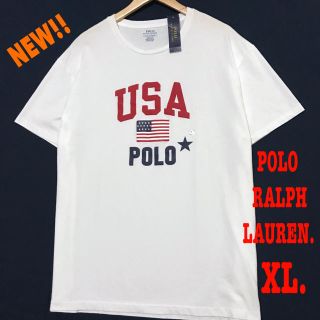 ポロラルフローレン(POLO RALPH LAUREN)のまっくさん専用 XL相当 レア ♪ ラルフローレン 星条旗 Tシャツ 白(シャツ)