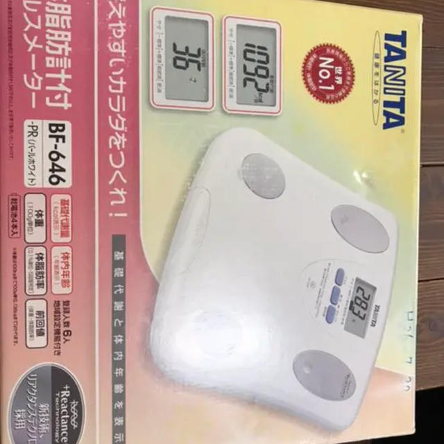 TANITA(タニタ)の【新品】タニタ 体脂肪計付ヘルスメーター スマホ/家電/カメラの美容/健康(体重計/体脂肪計)の商品写真