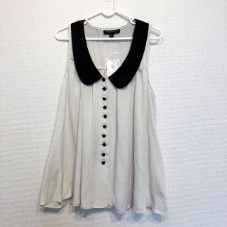 ジルスチュアート(JILLSTUART)のジルスチュアート(JILLSTUART) バイカラーノースリーブ 新品(シャツ/ブラウス(半袖/袖なし))