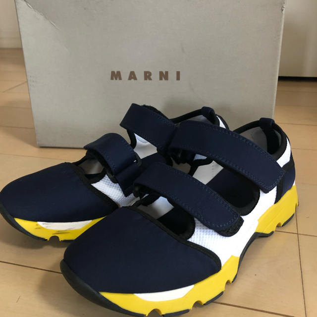 新品未使用☆MARNI  ベルクロスニーカーサンダル ネイビー37スニーカー