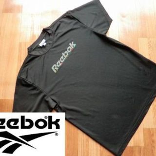 リーボック(Reebok)のReebok リーボック■ ロゴ プリント柄・半袖Tシャツ ■ 黒 ■メンズ L(Tシャツ/カットソー(半袖/袖なし))