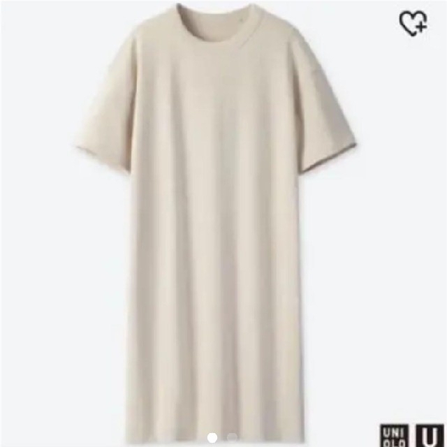 UNIQLO(ユニクロ)のUNIQLO　クルーネックTワンピース　sizeＬ レディースのワンピース(ひざ丈ワンピース)の商品写真