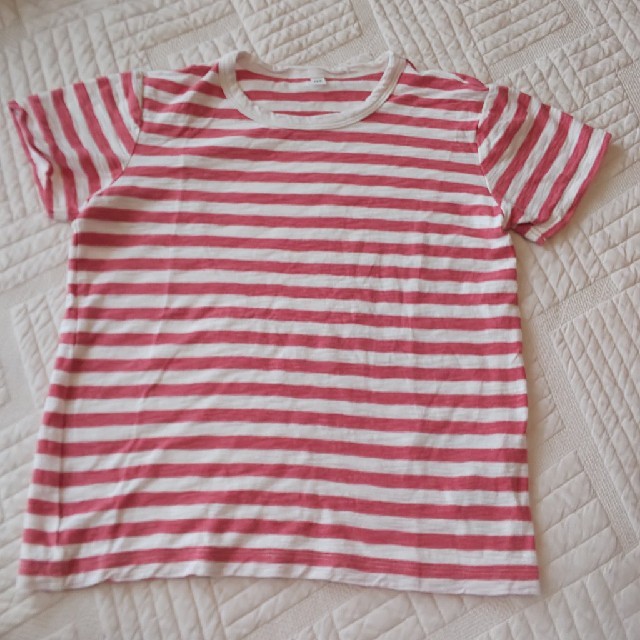 MUJI (無印良品)(ムジルシリョウヒン)の無印良品 ボーダー Tシャツ 130 キッズ/ベビー/マタニティのキッズ服女の子用(90cm~)(Tシャツ/カットソー)の商品写真