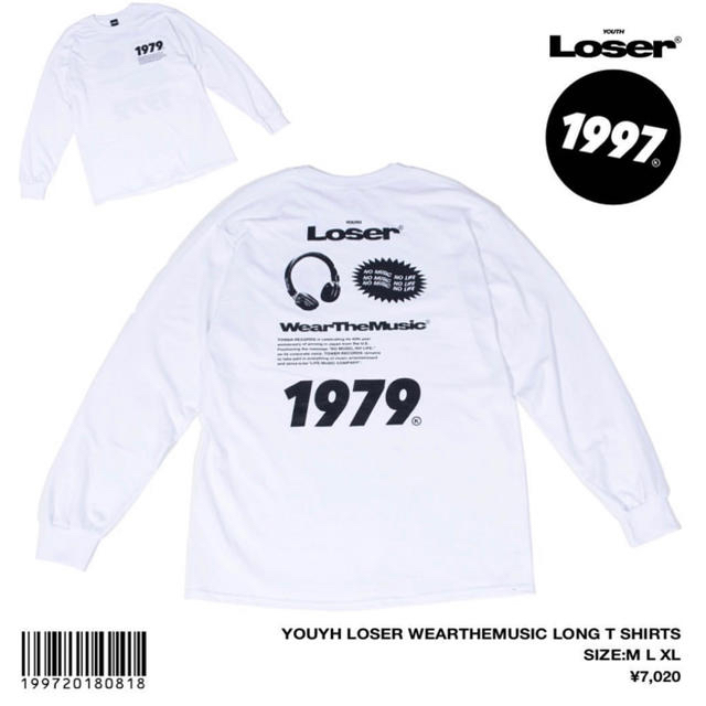 ユースルーザー youth loser tower recordコラボロングTTシャツ/カットソー(半袖/袖なし)