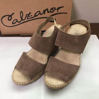 カルザノール(Calzanor)のカルザノール スエードウェッジサンダル size37(サンダル)